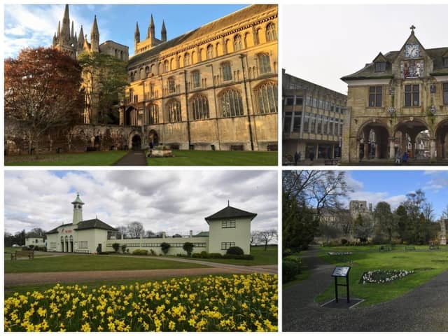 "During these city centre walks we sauntered through Bishop’s Gardens, the Cathedral cloisters, past the Cathedral west front, into Cathedral Square, past the Guildhall, down Bridge Street and then a quick look at the Embankment and the Lido."