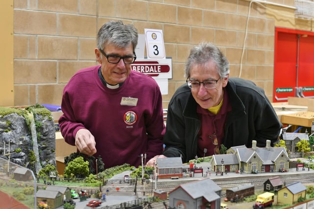 Market Deeping model railway club members Reverend Mark Warrick and John Wootton.