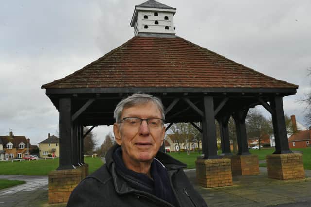 John Sharman BEM at the St Botolph's Green dovecote.