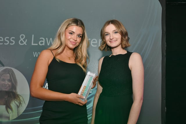 Business and Law winner Molly Joyce presented by  Lizzie Threadgold