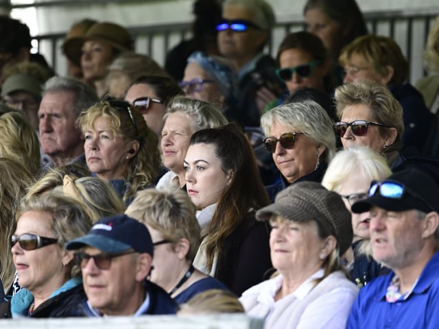 Crowds watching the dressage competition