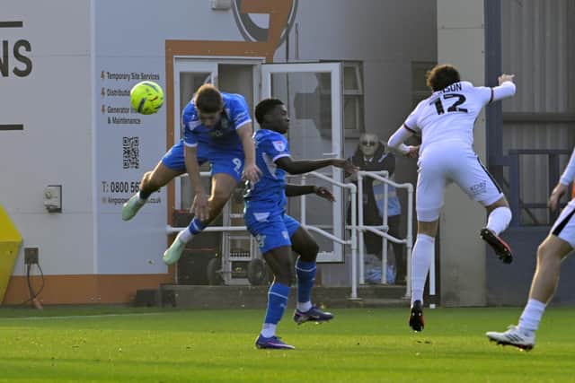 Harry Leonard in action for Posh v Luton. Photo David Lowndes.