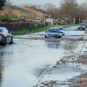 The burst water main on Goldhay Way.