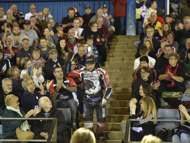 Riders introduced to the fans.