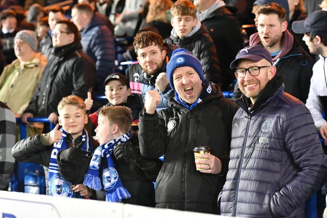 Peterborough United fans enjoy the big win over Northampton Town.
