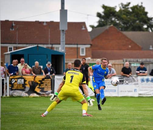 Jordan Nicholson scored a great goal and struck a post for Peterborough Sports at Spennymoor. Photo: James Richardson.