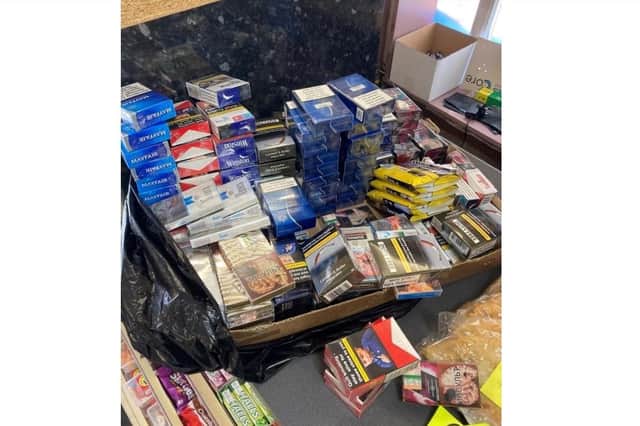 Some of the illegal tobacco products seized by HMRC.