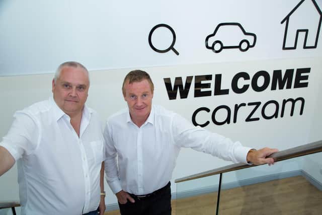 From left, Peter Waddell and John Bailey, the co-founders of online used car dealership Carzam, which has just gone into administration.