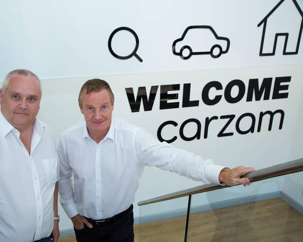 From left, Peter Waddell and John Bailey, the co-founders of online used car dealership Carzam, which has just gone into administration.