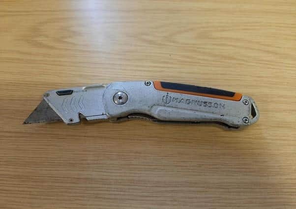 The knife found by police