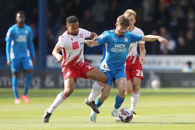 Cian Hayes in action for Posh against Stevenage. Photo Joe Dent/theposh.com.