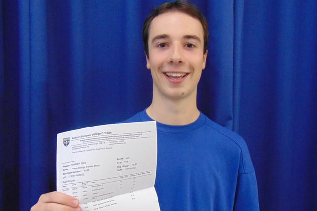 New University of Cambridge student James Shaw, who got A*A*A*A* and will read Human, Social and Political Sciences.
