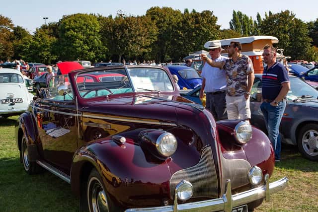One of the cars on display