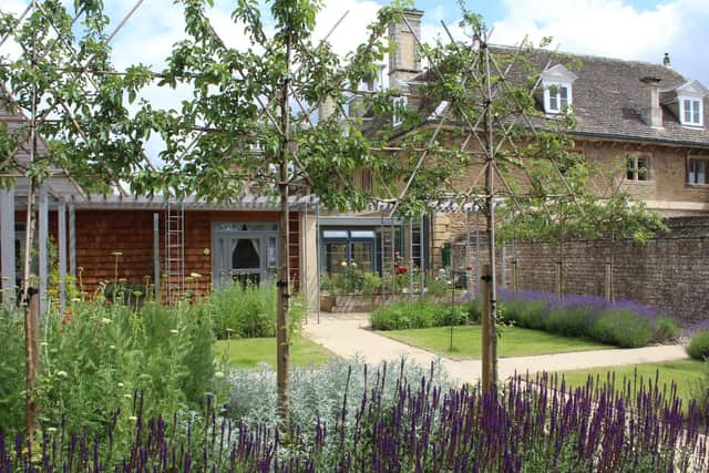 A view of the hospice looking back towards the mansion house at Grade I-listed Thorpe Hall.
