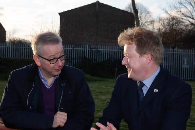 Michael Gove and Paul Bristow. Photo: Terry Harris