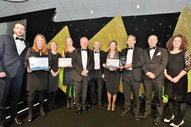 Peterborough Telegraph Business Awards 2017 . Environmental Achievement Award -  finalists  Green Energy Switch and Investors in the Environment Peterborough with winners Hunt and Coombs EMN-171118-012642009