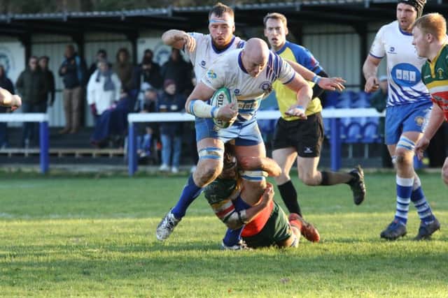 Pete Kolakowski on the attack for the Lions against Sandbach. Picture: Mick Sutterby