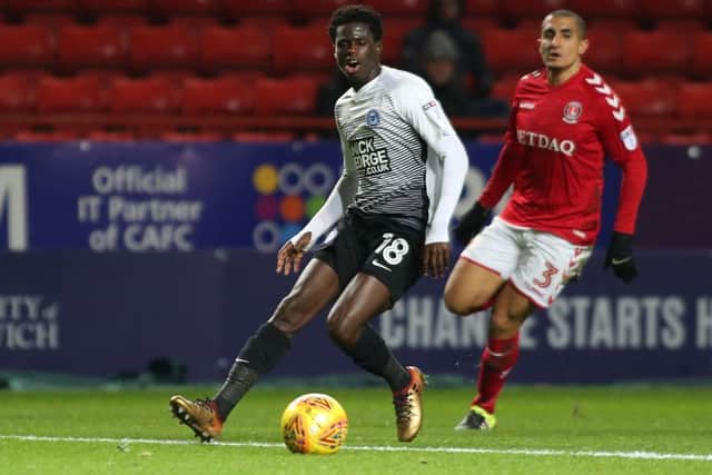 Posh midfielder Leo Da Silva Lopes in action at Charlton. Photo: Joe Dent/theposh.com.