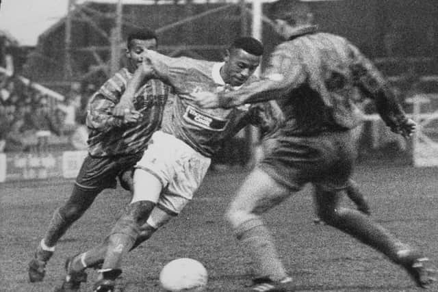 Posh legend Ken Charlery was sent off in a big game at Colchester.