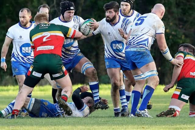 Chris Humphrey on the attack for the Lions against Sandbach. Picture: Mick Sutterby