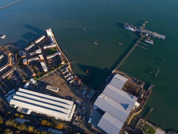 The site on Southampton Water of Fairline Yacht's new manufacturing centre.