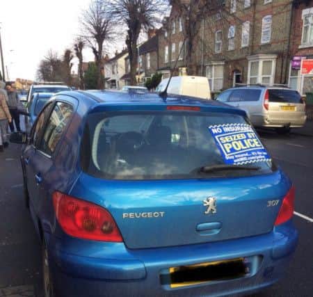 One of the cars seized by police in Peterborough this week. Photo: @roadpoliceBCH