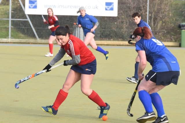 Action from a 12-0 win for City of Peterborough Ladies 4ths against Woodhall Spa at Bretton Gate. Photo: David Lowndes.