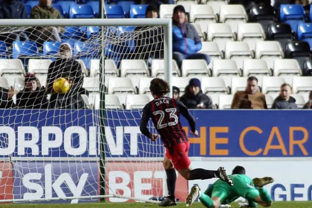 Bradley Dack of Blackburn Rovers scores past Jonathan Bond of Peterborough United to make it 3-1 - Mandatory by-line: Joe Dent/JMP - 09/12/2017 - FOOTBALL - ABAX Stadium - Peterborough, England - Peterborough United v Blackburn Rovers - Sky Bet League One