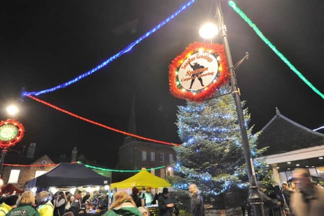 The annual Whittlesey Extravaganza on the Market Place. The Christmas lights EMN-170812-192809009