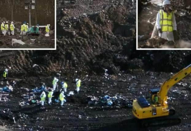 Police searching the Milton landfill