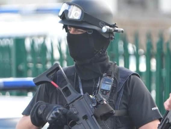 Armed police in Peterborough