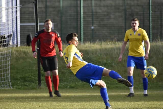 Action from Stamford Lions 1-1 Peterborough Premier Division draw with Netherton last weekend. Photo: James Richardson.