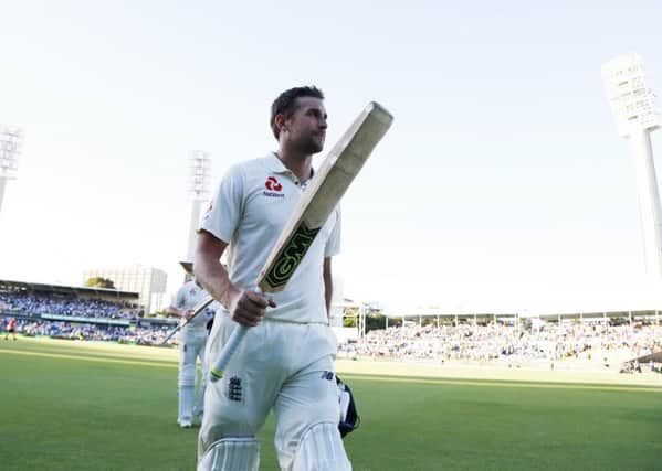 England's Dawid Malan acknowlegdes the crowd as he walks off at stumps. Picture: Jason O'Brien/PA Wire