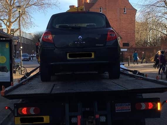 The car seized by police this morning.