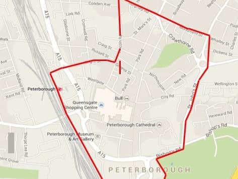 The Peterborough city centre dispersal order area