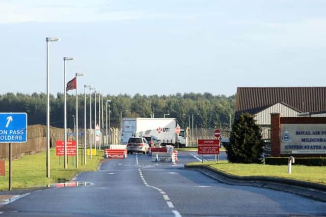 Police responding to reports of a significant incident at RAF Mildenhall. Photo: PA Wire