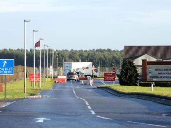 Police responding to reports of a significant incident at RAF Mildenhall. Photo: PA Wire