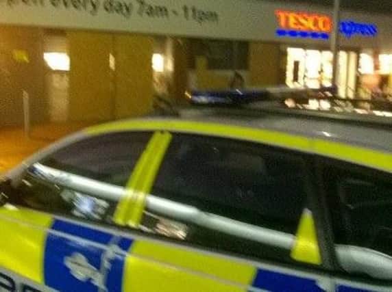 Police patrolling the Chadburn Centre last night