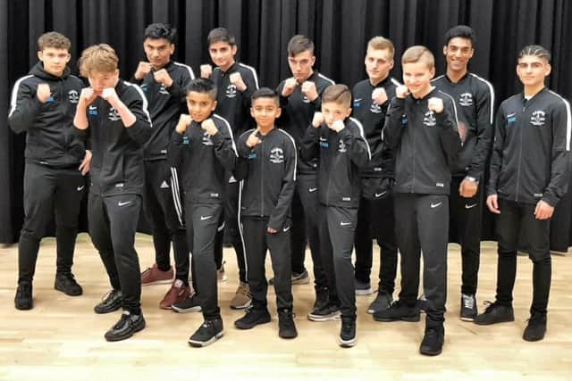 The Peterborough Police Amateur Boxing Club fighters at their annual show on Saturday night.