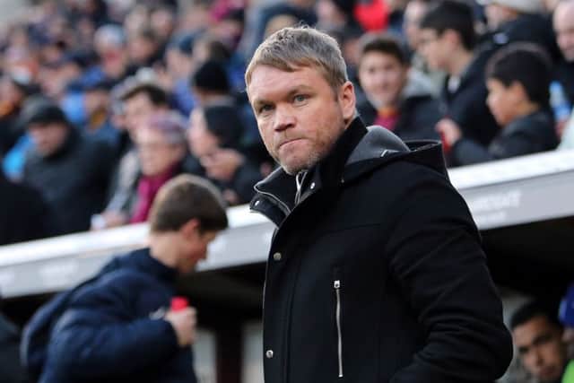 Posh manager Grant McCann watches on at Bradford City. Photo: Joe Dent/theposh.com.