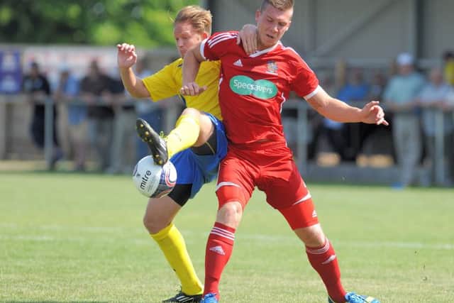 Jon Fairweather scored for Wisbech against Holbeach.