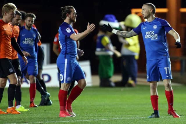 The Posh A team of Jack Marriott (left) and Marcus Maddison.