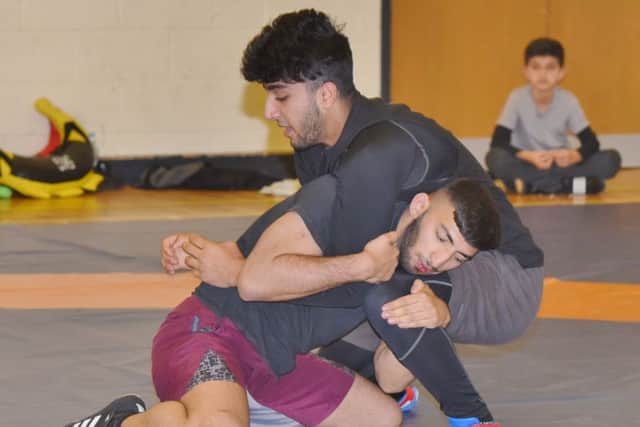 Adil Hussain and Muhammad Abdullah Hussain battle it out. Photo: David Lowndes.