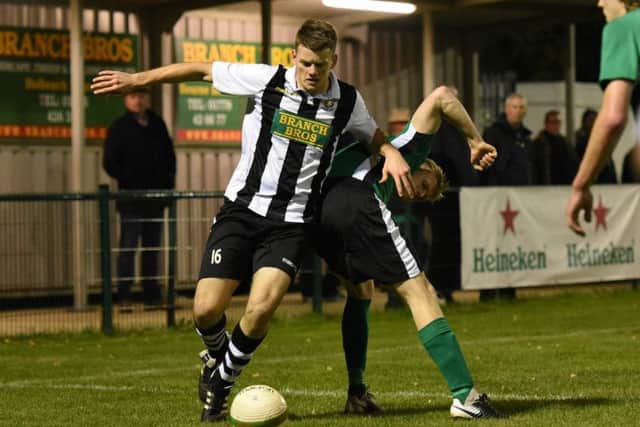 James Hill-Seekings (left) scored for Peterborough Northern Star at Deeping.