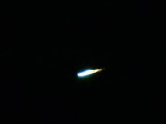 A photo of the meteor taken by E.Ground which was tweeted to the Peterborough Telegraph
