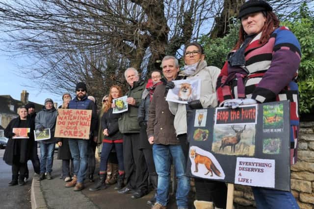 Protesters and saboteurs at the hunt