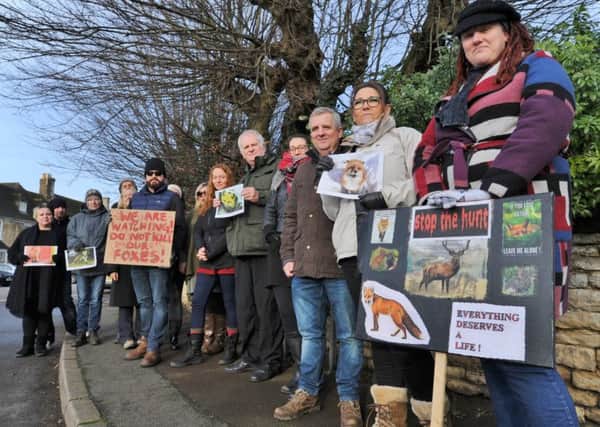 Protesters and saboteurs at the hunt