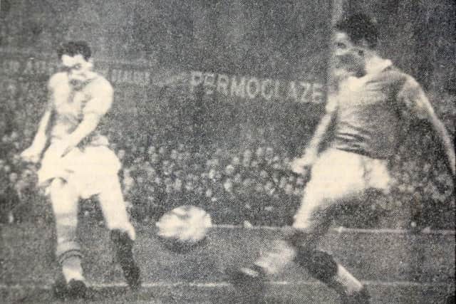 Action from Aston Villa v Posh in a 1961 FA Cup tie.