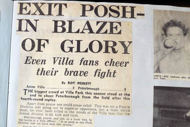 The Peterborough Telegraph the day after Posh's 1961 defeat at Aston Villa.