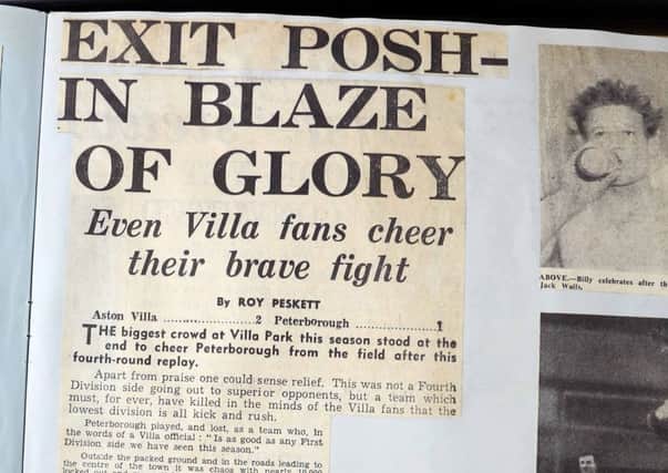 The Peterborough Telegraph the day after Posh's 1961 defeat at Aston Villa.